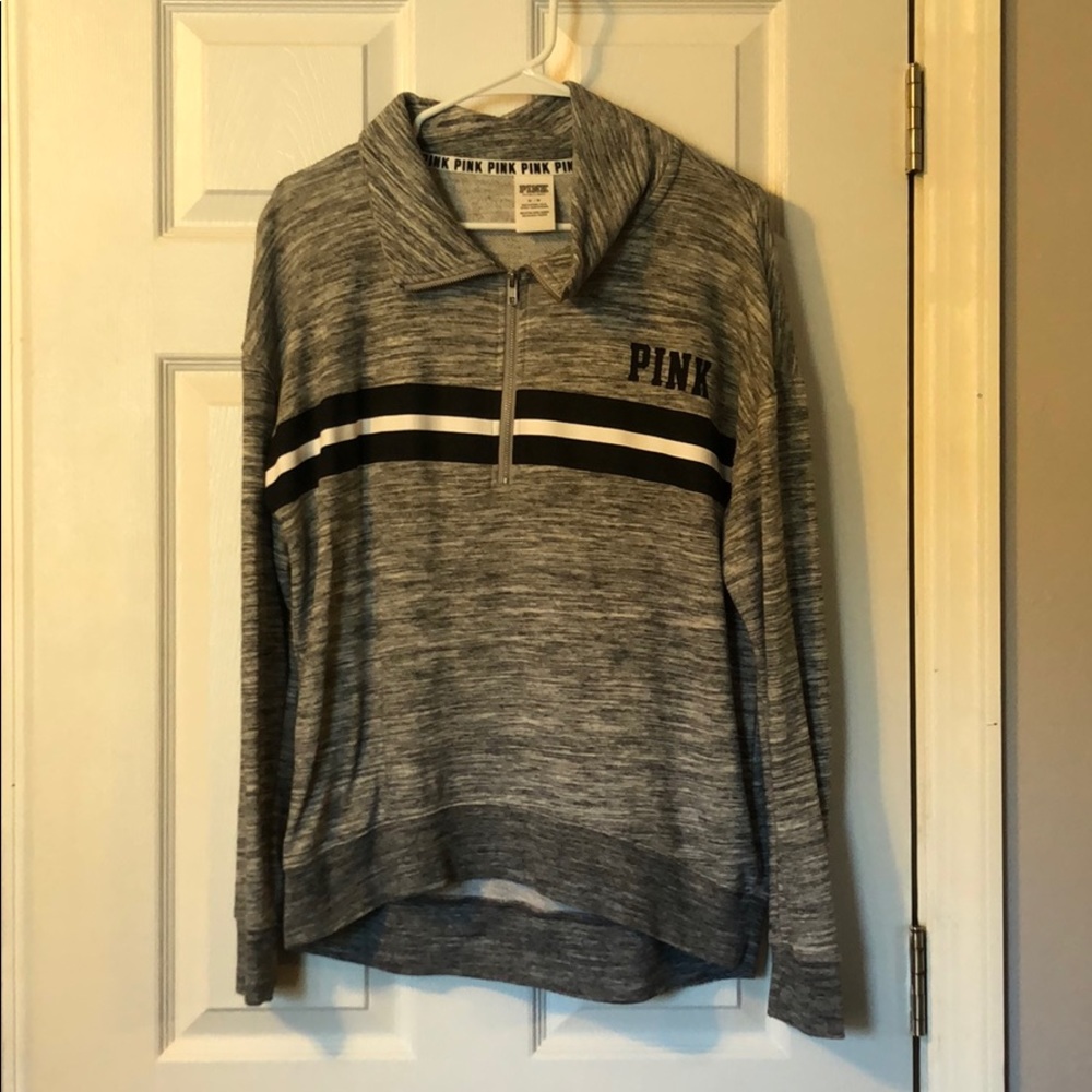 PINK Grey Quarter Zip